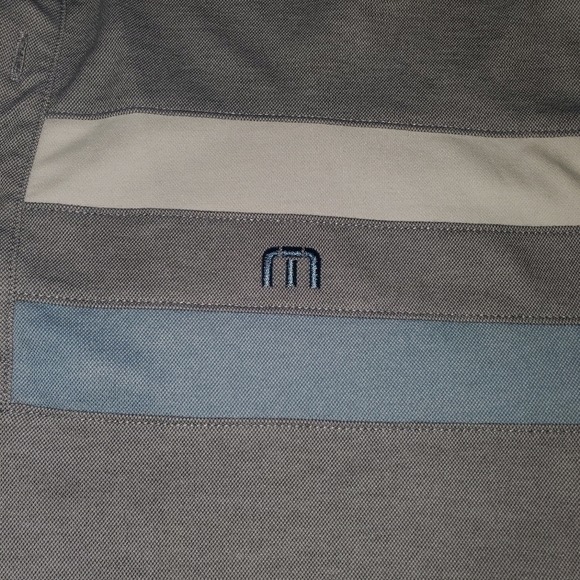 Travis Mathew Polo Shirt Adult Extra Large Gray Striped Golf Casual Lightweight - Picture 2 of 7